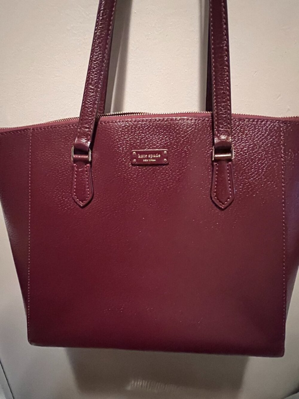 Kate Spade Red Wine / Maroon Leather Laptop Bag in Great Condition